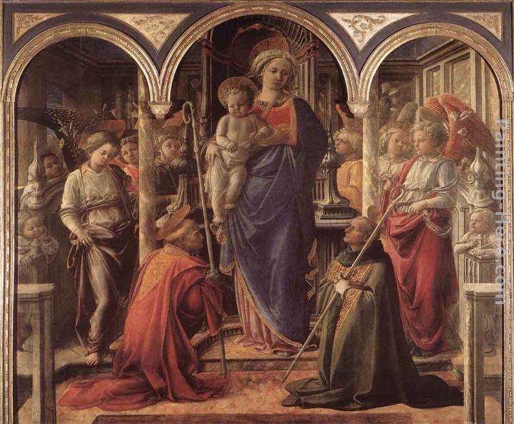 Fra Filippo Lippi Madonna and Child with St Fredianus and St Augustine
